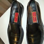 COLE HAAN BLACK LEATHER MEN LOW FLAT WEDGE HEEL SHOES SZ 10.5