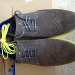 Cole Haan LunarGrand Wingtip “Gull Grey Suede/Volt” [C11095] size 8.5
