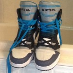 Diesel Mens Impression Mid Fashion Sneaker Royal Blue Size 12