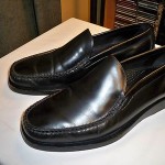 COLE HAAN BLACK LEATHER MEN LOW FLAT WEDGE HEEL SHOES SZ 10.5