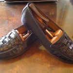 “VINTAGE” BEAUTIFUL & SAVVY “BLACK WOVEN LACED” COLE HAAN SLIP~ON SZ10(M) WOW!