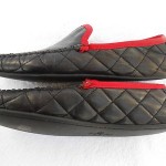 Cole Haan Soft Black Leather red trim Slippers / Shoes  9 M