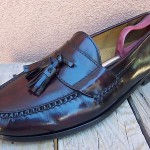 Cole Haan Mens Dress Shoes Sz Size 10.5D Burgundy Leather Slip On Tassel Loafers