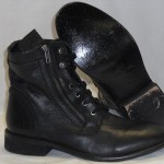 New Diesel Mens Miliboot Black Leather Ankle Side Zip Lace Up Boots Size US 9.5