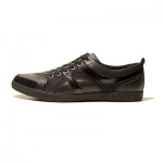 $225 Hugo Boss ORANGE Label Sneakers Black Lace-up Mens Shoes 10 43 Trainers 9.5
