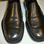 COLE HAAN BLACK LEATHER MEN LOW FLAT WEDGE HEEL SHOES SZ 10.5