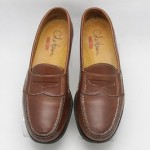 NICE! Mens shoes COLE HAAN Nike AIR tan leather slip ons penny loafers sz 8 M