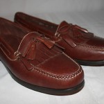 MENS COLE HAAN LEATHER SLIP ON LOAFER SHOES BROWN SIZE 14D TASSLE EUC