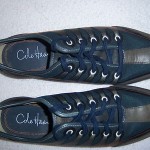 COLE HAAN MENS 8 SHOES NAVY BLUE LEATHER FABRIC SNEAKERS NIKE AIR