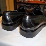 COLE HAAN BLACK LEATHER MEN LOW FLAT WEDGE HEEL SHOES SZ 10.5