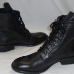 New Diesel Mens Miliboot Black Leather Ankle Side Zip Lace Up Boots Size US 9