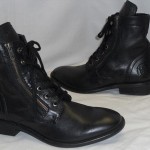 New Diesel Mens Miliboot Black Leather Ankle Side Zip Lace Up Boots Size US 9