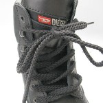 Mens Black Leather DIESEL Goth Platform Boots Sz 6.5 EU 39