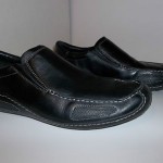 Cole Haan Nike Air Shoes ( Black Leather & Grey Stitch Slip On ) Mens 10.5