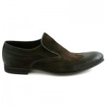 Hugo Boss Men’s Shoes Resolute Dark Brown Suede Wing Tip Slip On Made In Germany