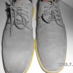 COLE HAAN LUNARGRAND WINGTIP OXFORD CHARCOAL YELLOW SUEDE SHOES SIZE 11 5M