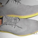 COLE HAAN LUNARGRAND WINGTIP OXFORD CHARCOAL YELLOW SUEDE SHOES SIZE 11 5M