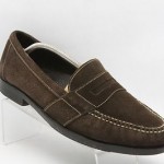 NICE! Mens shoes COLE HAAN chocolate brown suede leather penny loafers sz 10.5 M