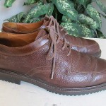 Cole Haan Mens 8.5M Brown Pebbled Leather Lace up Oxford Shoes