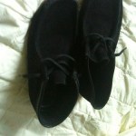 Clarks Wallabee Originals Mens BLACK Suede Shoes Sz 9.5