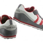 Diesel Long Term Gunner Y00326-PS973-H4709 White Grey Red Cow Leather Shoes Men