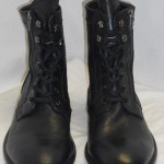 New Diesel Mens Miliboot Black Leather Ankle Side Zip Lace Up Boots Size US 9.5