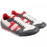 Diesel Mens Gunner White Gray Casual Leather Lace Up Sneakers Shoes