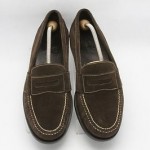 NICE! Mens shoes COLE HAAN chocolate brown suede leather penny loafers sz 10.5 M
