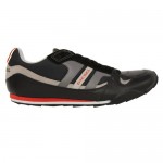 Diesel Mens Gunner Black Casual Leather Lace Up Sneakers Shoes