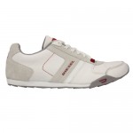 Diesel Mens Loop White Red Casual Leather Lace Up Sneakers Shoes