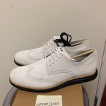 Brand New Cole Haan Lunargrand Wing Tip Ivory Suede/Black Size 11.5