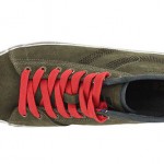 Hugo Boss Mens Sneakers Orange Label Sansior Dk. Green High Top Red Laces