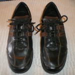 COLE HAAN Men’s Size 9 1/2 M Sneaker Casual Shoes BLACK LEATHER BROWN SUEDE TRIM