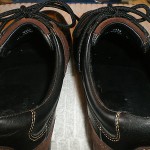 COLE HAAN Men’s Size 9 1/2 M Sneaker Casual Shoes BLACK LEATHER BROWN SUEDE TRIM