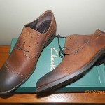 NWT CLARKS CK WALLACE MENS LEATHER OXFORD SHOES  SIZE 8.5         $90