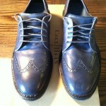 Men’s Cole Haan Nike Air Franklin Oxford Wingtip Navy Washed Leather Sz 9.5M NIB