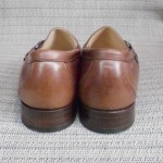 MENS COLE HAAN DRESS SHOES SIZE 9C LIGHT BROWN LEATHER SLIP ON BUCKLE LOAFERS