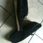 Clarks Wallabee Originals Mens BLACK Suede Shoes Sz 9.5