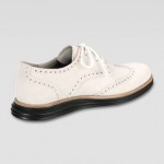Mens Cole Haan LunarGrand Wing-Tip, White/Black