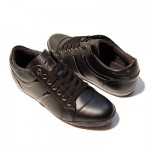 $225 Hugo Boss Black Label Leather Sneakers Mens Shoes 12 45 Trainers Sport .5