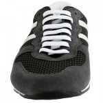 Hugo Boss Mens Sneakers Orange Label Orlenno Dk. Gray Lace Up Textile Suede