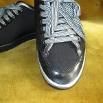 BLACK WITH SILVER TRIM HUGO BOSS FASHION ATHLETIC OXFORDS SIZE 8.5 EUR 42