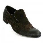 Hugo Boss Men’s Shoes Resolute Dark Brown Suede Wing Tip Slip On Made In Germany