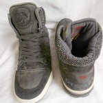 New DIESEL Mens I’m Pression Gray Suede Twill Mid Top Fashion Shoes US 12 EU 45