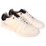 Diesel Mens Chill Out White Casual Leather Lace Up Sneakers Shoes