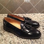 COLE HAAN BLACK LEATHER TASSLE LOAFERS MENS 9 1/2 D,M – MINT CONDITION