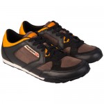 Diesel Mens Dynamykal Black Orange Casual Leather Lace Up Sneakers Shoes