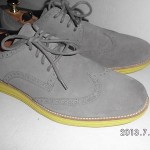 COLE HAAN LUNARGRAND WINGTIP OXFORD CHARCOAL YELLOW SUEDE SHOES SIZE 11 5M