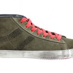 Hugo Boss Mens Sneakers Orange Label Sansior Dk. Green High Top Red Laces
