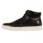 Diesel Mens Invasion Top Black Casual Leather Lace Up High Top Sneakers Shoes